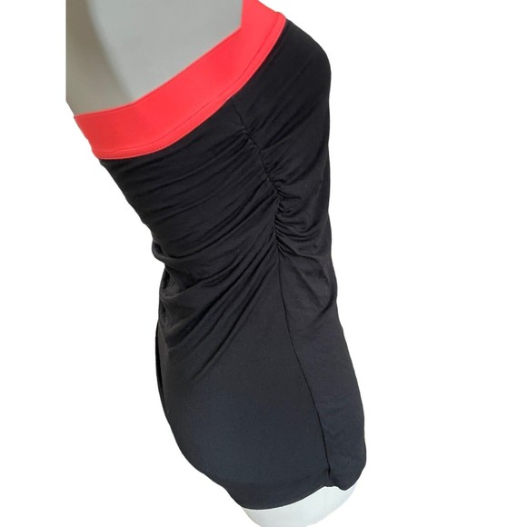 Stem NEW black strapless Body Con Ruched Shirt Size Small‎ Neon Pink - Picture 3 of 11